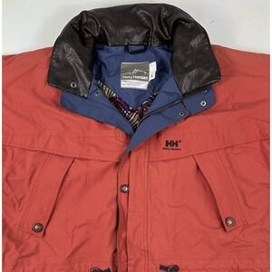 Vintage Helly Hansen Tech Ski Jacket‎ Insulated Men's LARGE Rust Orange Parka